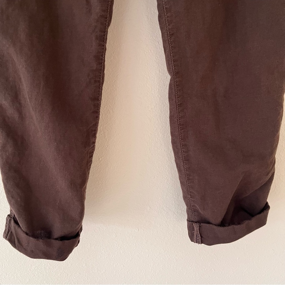 Vintage Y2K Hollister Linen Cargo Capri Pants XS Brown Low Rise Preppy - Picture 3 of 11